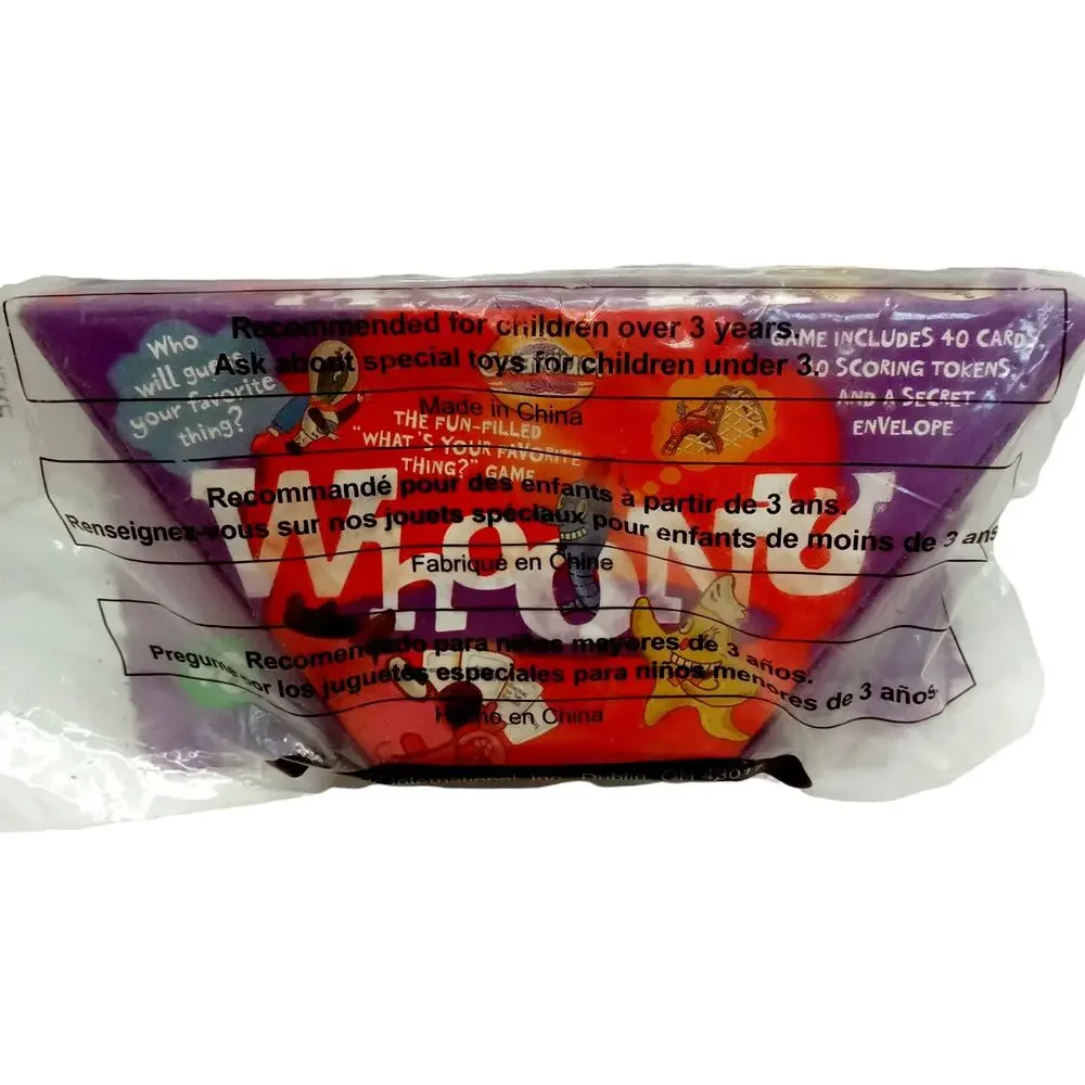 Cranium Family Game What's Your Favorite Thing 2000s Toy Wendys Kids Meal